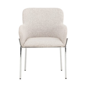 Vätö – Chaise de salle à manger – Beige, Argenté – 60 x 59 x 81 cm