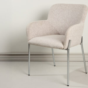 Vätö – Chaise de salle à manger – Beige, Argenté – 60 x 59 x 81 cm
