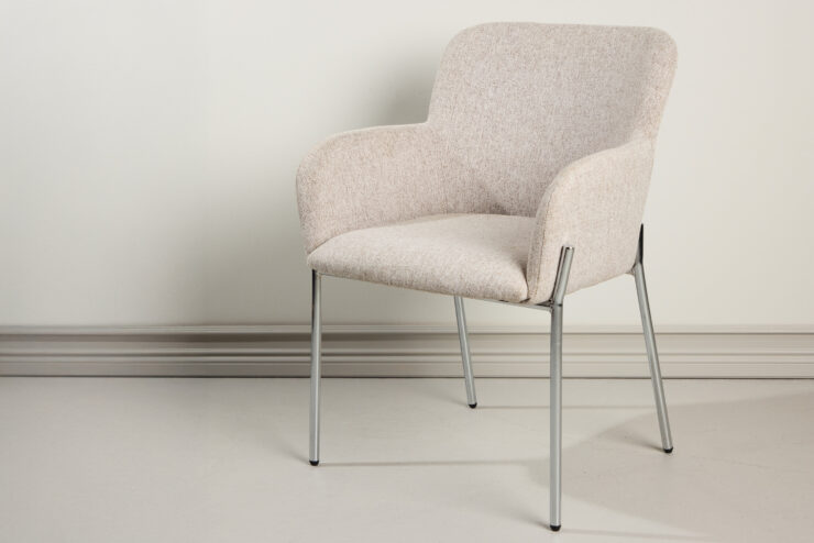 Vätö – Chaise de salle à manger – Beige, Argenté – 60 x 59 x 81 cm