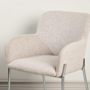 Vätö – Chaise de salle à manger – Beige, Argenté – 60 x 59 x 81 cm