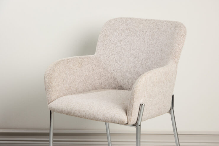 Vätö – Chaise de salle à manger – Beige, Argenté – 60 x 59 x 81 cm
