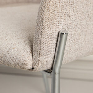 Vätö – Chaise de salle à manger – Beige, Argenté – 60 x 59 x 81 cm