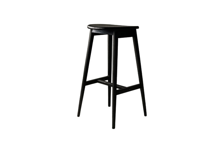 Orust – Chaise de bar – Noir – 43 x 49 x 77 cm