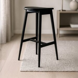 Orust – Chaise de bar – Noir – 43 x 49 x 77 cm