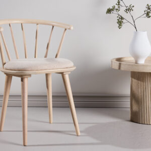Bobby – Chaise de salle à manger – Beige, Blanchi – 53 x 76 x 55 cm