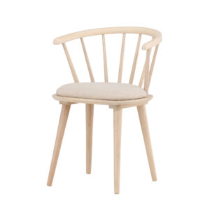Bobby – Chaise de salle à manger – Beige, Blanchi – 53 x 76 x 55 cm