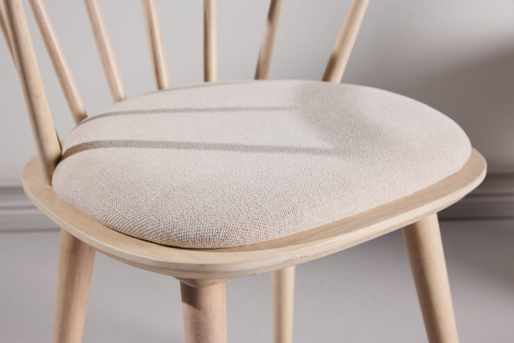 Bobby – Chaise de salle à manger – Beige, Blanchi – 53 x 76 x 55 cm