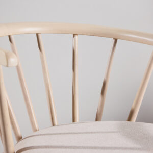 Bobby – Chaise de salle à manger – Beige, Blanchi – 53 x 76 x 55 cm