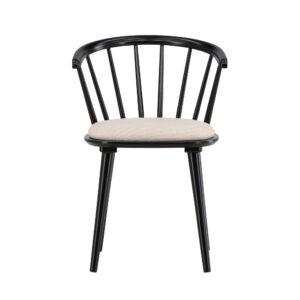 Bobby – Chaise de salle à manger – Beige, Noir – 53 x 76 x 55 cm