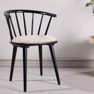 Bobby – Chaise de salle à manger – Beige, Noir – 53 x 76 x 55 cm