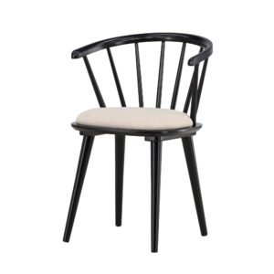 Bobby – Chaise de salle à manger – Beige, Noir – 53 x 76 x 55 cm