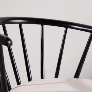 Bobby – Chaise de salle à manger – Beige, Noir – 53 x 76 x 55 cm