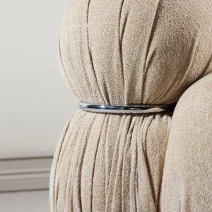 Mika – Fauteuil lounge – Beige, Argenté, Noir – 120 x 95 x 77 cm