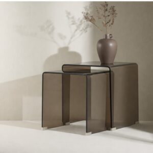 Telemark – Table d&rsquo;appoint – Marron – Table 1: 42 x 42cm, Table 2: 36 x 36cm cm