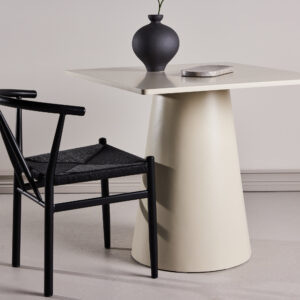 Lanzi – Table à manger rectangulaire – Beige – 80 x 80 cm