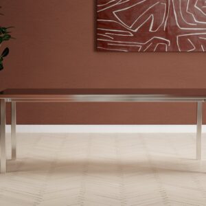 Cilo – Table à manger rectangulaire – Argenté – 210 x 95 cm