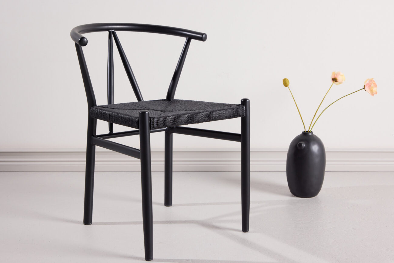 Alfons – Chaise de salle à manger – Noir – 58 x 72 x 55 cm