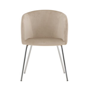 Berit – Chaise de salle à manger – Beige, Argenté – 55 x 78 x 55 cm