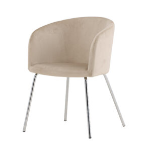 Berit – Chaise de salle à manger – Beige, Argenté – 55 x 78 x 55 cm