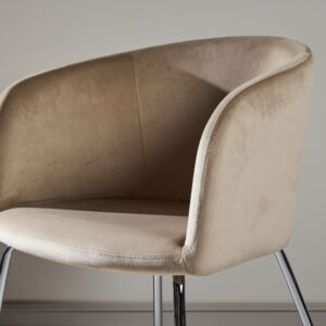 Berit – Chaise de salle à manger – Beige, Argenté – 55 x 78 x 55 cm