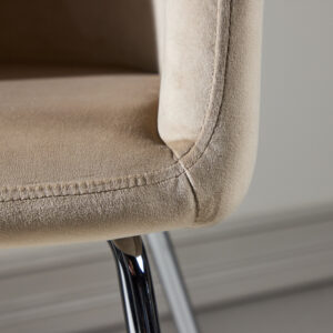 Berit – Chaise de salle à manger – Beige, Argenté – 55 x 78 x 55 cm