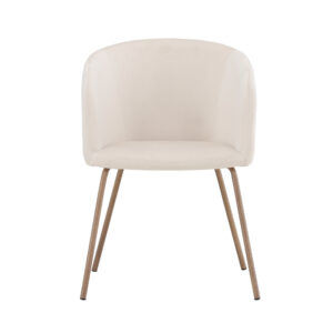 Berit – Chaise de salle à manger – Beige, Noyer – 55 x 78 x 55 cm