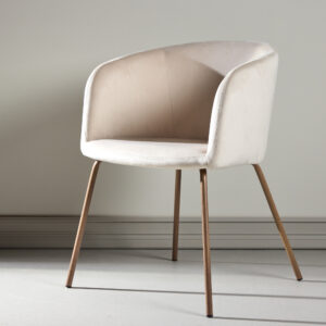 Berit – Chaise de salle à manger – Beige, Noyer – 55 x 78 x 55 cm