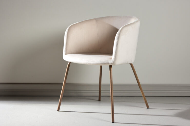 Berit – Chaise de salle à manger – Beige, Noyer – 55 x 78 x 55 cm