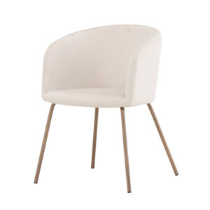 Berit – Chaise de salle à manger – Beige, Noyer – 55 x 78 x 55 cm
