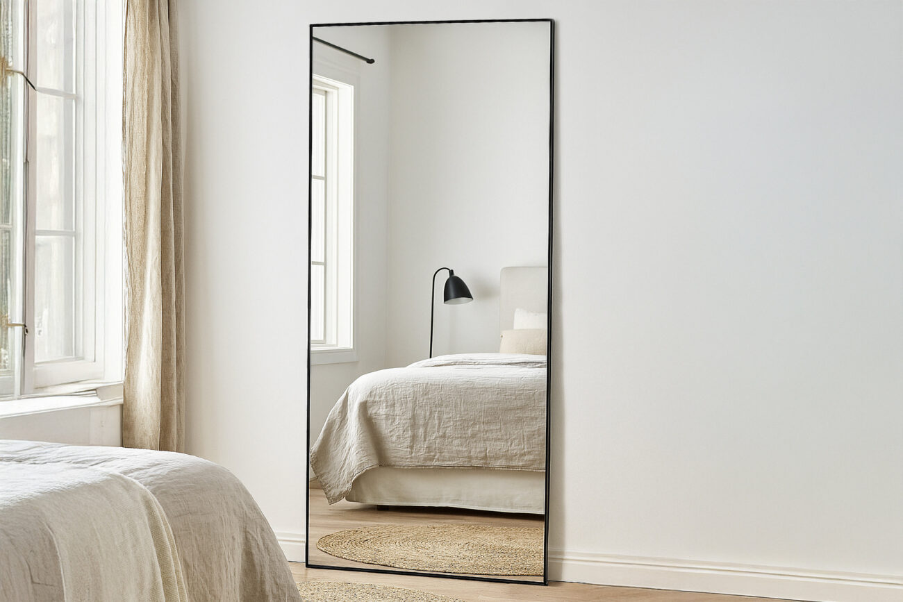 Dalton – Grand miroir – Noir, Transparent – 3 x 193 x 100 cm