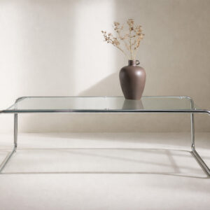 Saturnus – Table basse – Transparent, Argenté – 120 x 60 x 37.5 cm