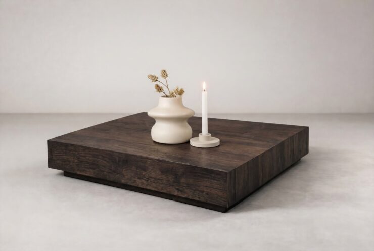 York – Table basse – Moka – 80 x 80 cm
