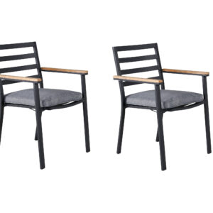 Brasilia – Chaise de salle à manger – Noir, Naturel – 60 x 87 x 56 cm