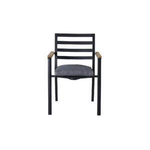 Brasilia – Chaise de salle à manger – Noir, Naturel – 60 x 87 x 56 cm