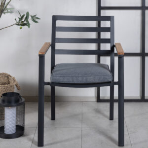 Brasilia – Chaise de salle à manger – Noir, Naturel – 60 x 87 x 56 cm