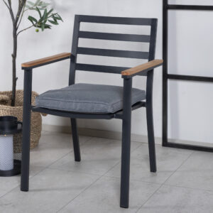 Brasilia – Chaise de salle à manger – Noir, Naturel – 60 x 87 x 56 cm