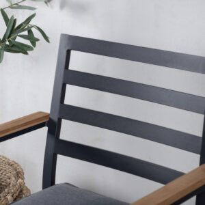 Brasilia – Chaise de salle à manger – Noir, Naturel – 60 x 87 x 56 cm