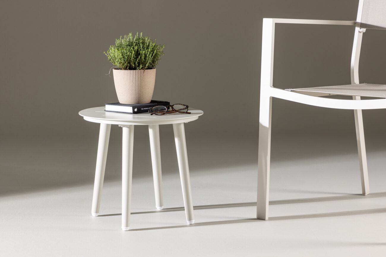 Lina – Table d’appoint – Beige – ⌀40 cm