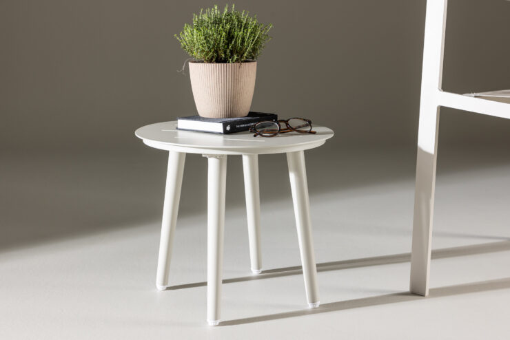 Lina – Table d'appoint – Beige – ⌀40 cm