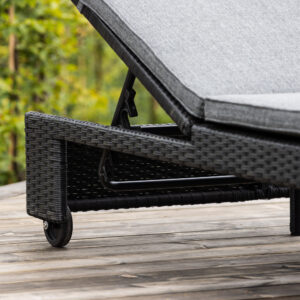 London – Bain de soleil – Noir, Gris – 196 x 32 x 119 cm