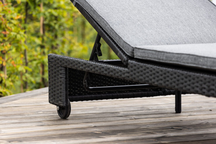 London – Bain de soleil – Noir, Gris – 196 x 32 x 119 cm