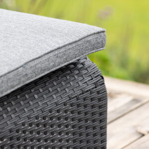 London – Bain de soleil – Noir, Gris – 196 x 32 x 119 cm