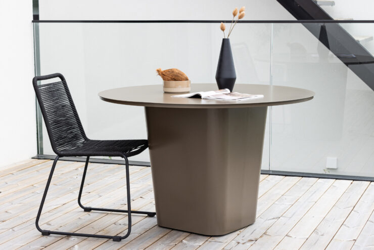 Santa Fe – Table à manger ronde – Marron – ⌀120 cm