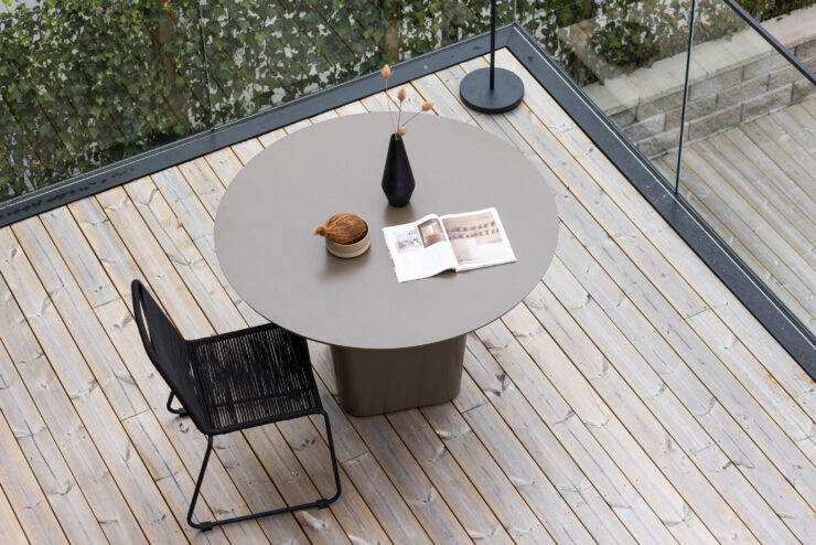 Santa Fe – Table à manger ronde – Marron – ⌀120 cm