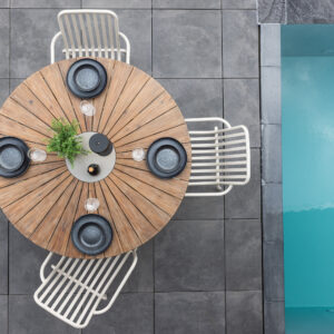 Rosario – Table à manger ronde – Marron – ⌀140 cm