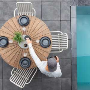 Rosario – Table à manger ronde – Marron – ⌀140 cm