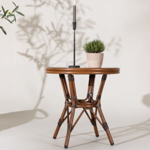 Sagres – Table de café – Marron foncé, Marron – ⌀60 cm