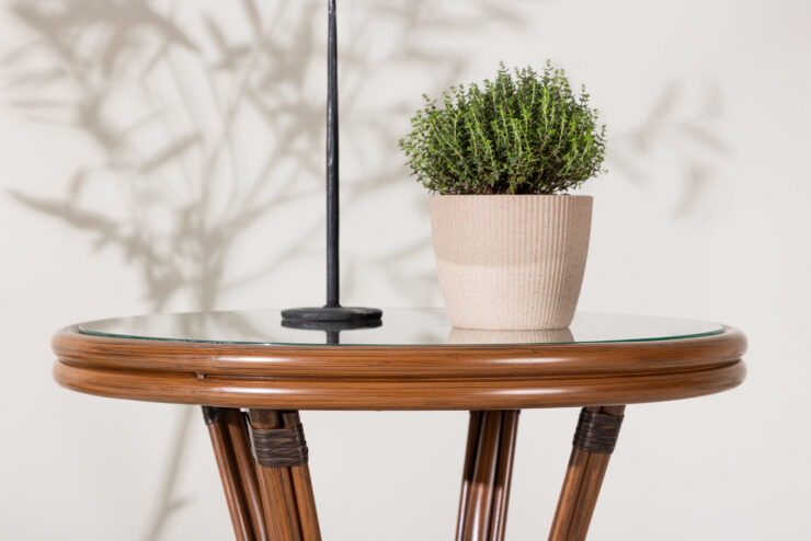 Sagres – Table de café – Marron foncé, Marron – ⌀60 cm