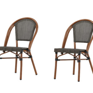 Guarda – Cafe Chair – Noir, Marron – 57 x 85 x 50 cm