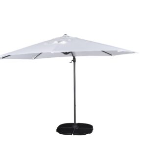 Leeds – Parasol – Noir, Blanc – ⌀300 cm